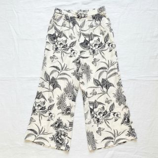 Viszkóz lenvászonnal Floweria navy