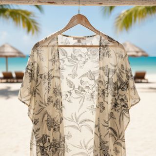 Viszkóz lenvászonnal Floweria navy