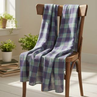 Viszkóz lenvászonnal YARN DYED Square green