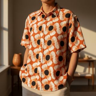 Viszkóz lenvászonnal Waxflower design A digital print