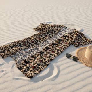 Viszkóz lenvászonnal Daisy design B digital print