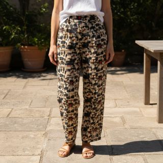 Viszkóz lenvászonnal Daisy design B digital print