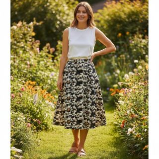 Viszkóz lenvászonnal Daisy design A digital print