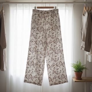 Viszkóz lenvászonnal Agapanthus design D digital print