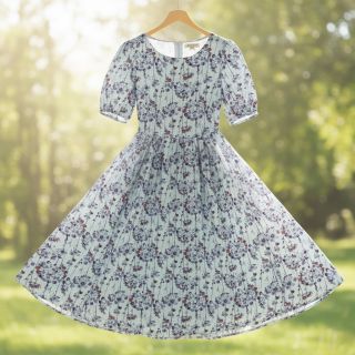 Viszkóz lenvászonnal Agapanthus design B digital print