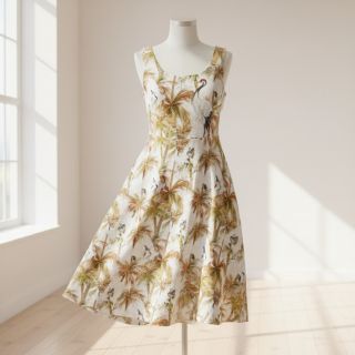 Viszkóz lenvászonnal Crane bird design A digital print