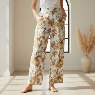 Viszkóz lenvászonnal Crane bird design A digital print