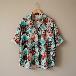 Viszkóz lenvászonnal Paint chaos design B digital print