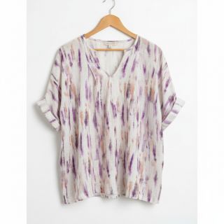 Viszkóz lenvászonnal Natural Lin Lina purple digital print