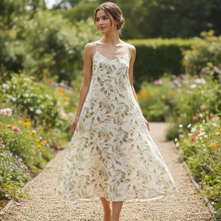 Viszkóz lenvászonnal Natural Lin Lissy ecru digital print