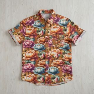 Viszkóz lenvászonnal Marigold design C digital print