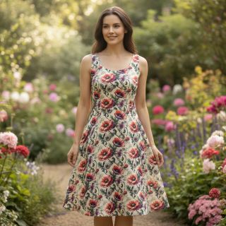 Viszkóz lenvászonnal Liana design C digital print