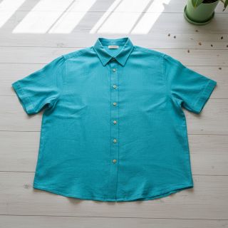 Viszkóz lenvászonnal PREMIUM ocean blue