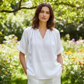 Viszkóz lenvászonnal PREMIUM white