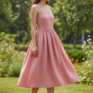 Viszkóz lenvászonnal PREMIUM coral