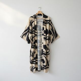 Viszkóz lenvászonnal Swirls design B