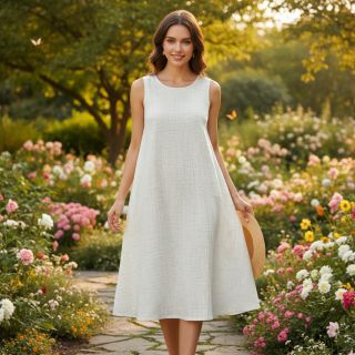 Viszkóz lenvászonnal CRINCLE off white