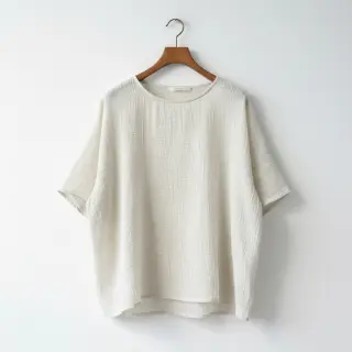 Viszkóz lenvászonnal CRINCLE off white