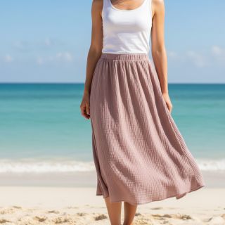 Viszkóz lenvászonnal CRINCLE old blush