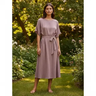 Viszkóz lenvászonnal CRINCLE old blush