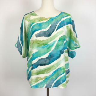 Viszkóz SATIN Chloe blue digital print