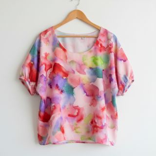 Viszkóz SATIN Ambre pink digital print