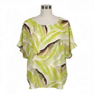 Viszkóz SATIN Chloe green digital print