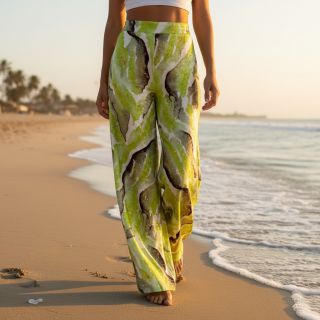 Viszkóz SATIN Chloe green digital print