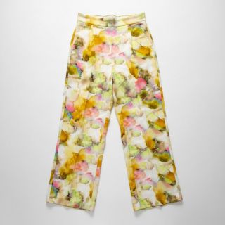 Viszkóz SATIN Ambre yellow digital print