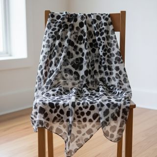 Viszkóz SATIN Animal skin black digital print