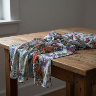 Viszkóz SATIN Flowie Kin off white digital print