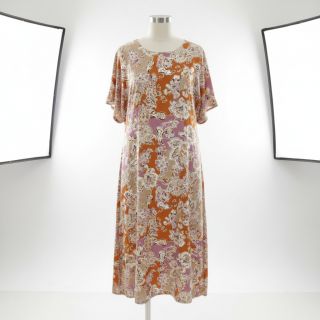 Viszkóz SATIN Flowie Noe orange digital print