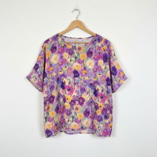 Viszkóz SATIN Lavender flowers digital print