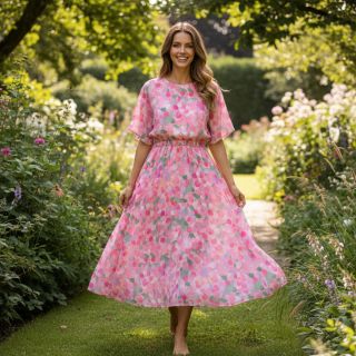 Viszkóz SATIN Abstract digital print