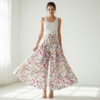 Viszkóz RADIANCE Flower Uma white digital print