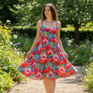 Viszkóz RADIANCE Poppies digital print