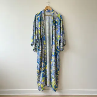 Viszkóz RADIANCE Abstract paisley blue digital print