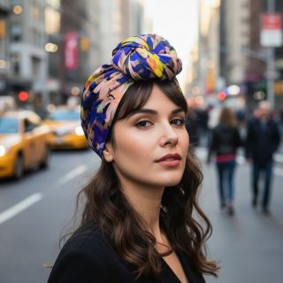 Viszkóz RADIANCE Cornelia flowers purple digital print