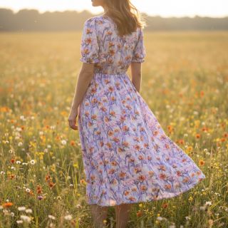 Viszkóz RADIANCE Dried flower digital print