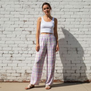 Viszkóz RADIANCE Check purple digital print