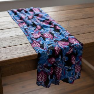 Viszkóz RADIANCE Anabella leaves black digital print