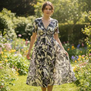 Viszkóz ROSELLA STRETCH Flowers