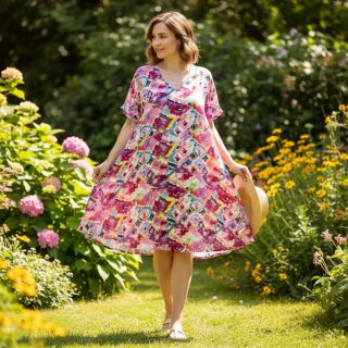 Viszkóz RAYON POPLIN Colorful Patterns design D digital print