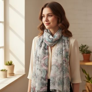 Viszkóz RAYON POPLIN Patchwork pattern design B digital print