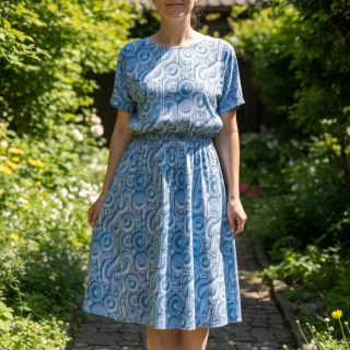Jersey VISCOSE Unity blue digital print