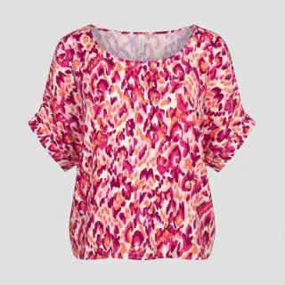Viszkóz STRETCH Ikat fuchsia