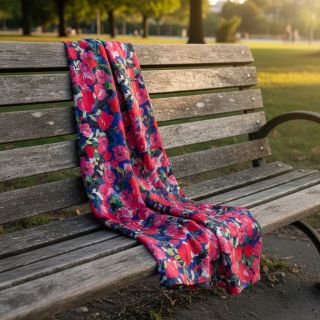 Viszkóz LUREX Pink flowers digital print