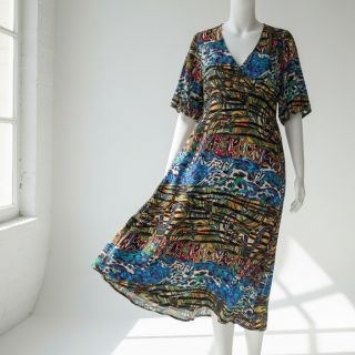 Viszkóz Dimulti blue digital print