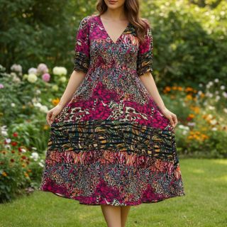 Viszkóz Dimulti red digital print