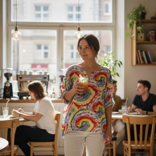 Viszkóz Retro fun design C digital print